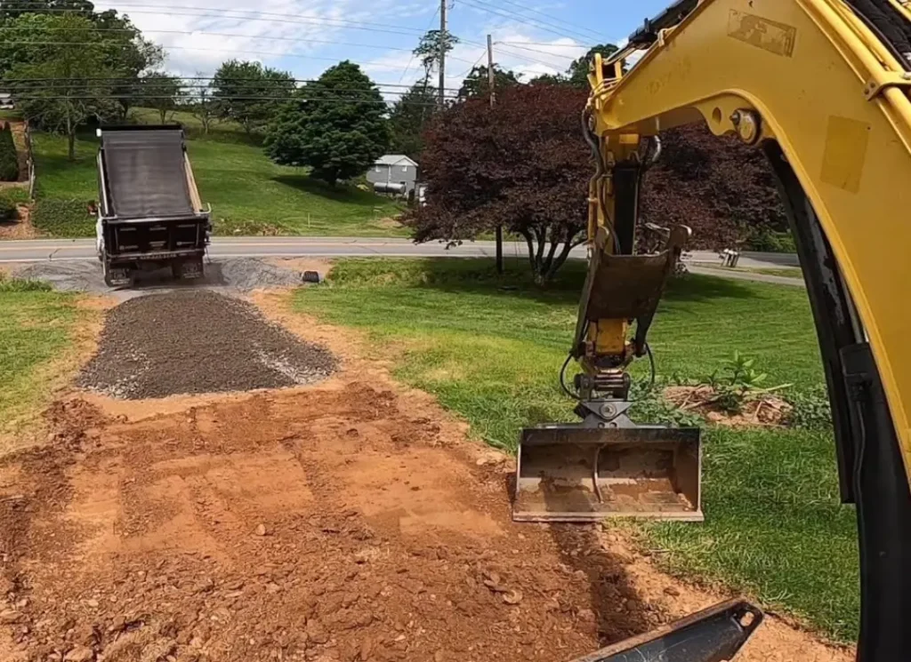 Gravel driveway installation services.